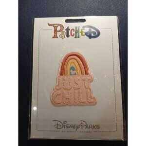 Disney Patched Hidden Mickey Rainbow Pink Just Chill Adhesive Clothing Patch NEW